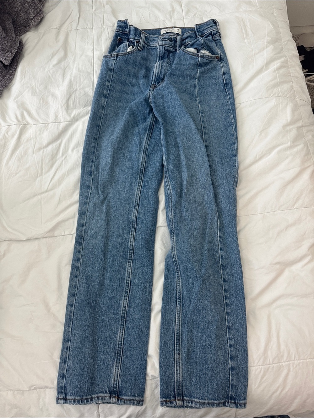 Abercrombie & Fitch Medium Blue Straight Leg Jeans
